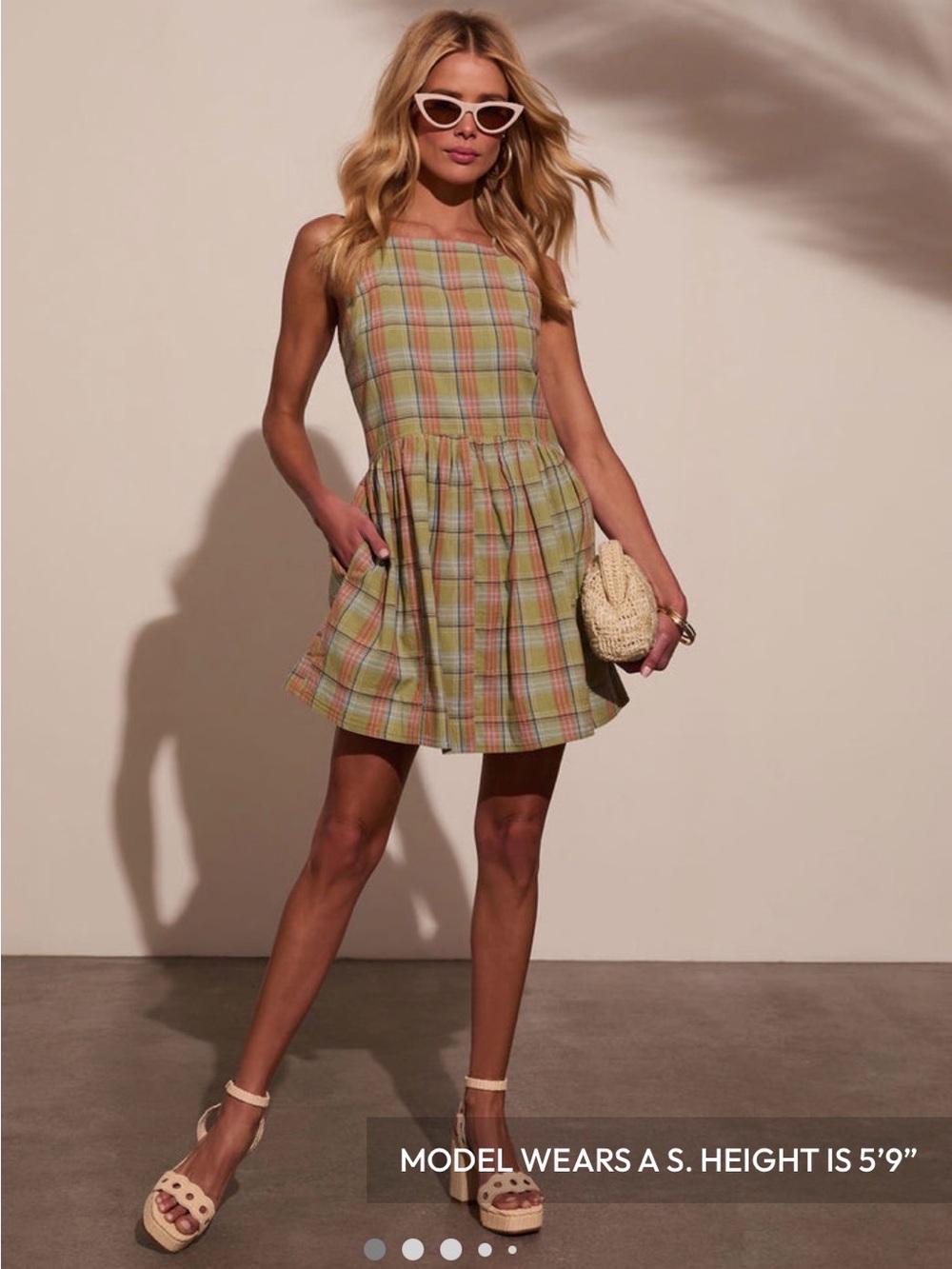 VICI Marbella Plaid Mini Dress